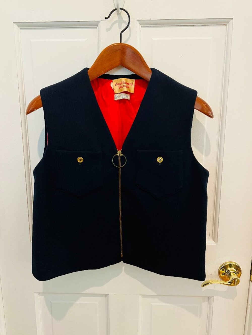 Women's Vintage Navy Bonwit Teller Vest Size 14